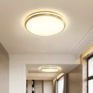 Lámpara LED Moderna Minimalista de Cobre para Dormitorio, Sala de Estar, Lámpara LED Nórdica Ultrafina para Balcón y Pasillo, 6000K CCT - Product Image 1