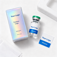 Emballage individuel pour flacons de 3 ml et 10 ml, flacons Pepti, étiquette holographique brillante pour flacon de 3 ml et boîte en papier