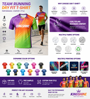 T-shirts de sport pour hommes en polyester anti-boulochage de qualité supérieure, à manches courtes, pour jeunes, sublimation, séchage rapide