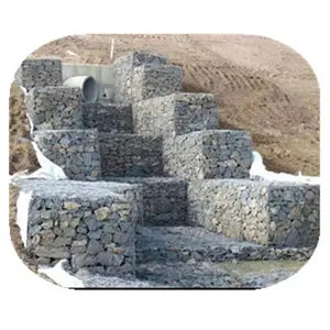 Paniers de Gabion tissés antirouille 1m x 1m x 2m Protection de roche remplie de pierre pour des travaux de protection de pente de lac