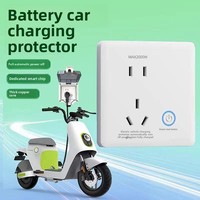 Protecteur de charge pour vélo électrique 10A, panneau de prises intelligent à cinq sorties de type 86 avec 2 ports USB-A et arrêt automatique