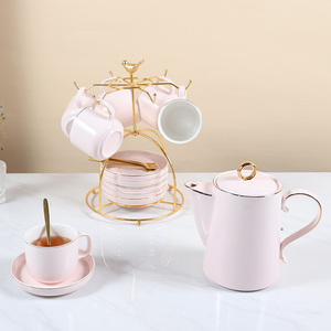 2021 nuovo arrivo all'ingrosso oro Rim <span class=keywords><strong>Set</strong></span> di <span class=keywords><strong>6</strong></span> confezione regalo tazza <span class=keywords><strong>Set</strong></span> da tè in ceramica <span class=keywords><strong>Set</strong></span> da tè in vendita - Product Image 2