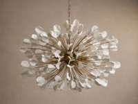 Lustre en céramique nordique 2026, design moderne, grande branche d'arbre, pampilles blanches en forme de pétales, pour salle de mariage