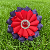 Broche personnalisée en tissu satiné jaune et bleu avec lettres grecques Sigma Gamma Rho, bijou de sororité, corsage