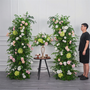 Green <b>Hydrangea</b> flower Arch Customized Silk Rose Floral plants Arch Wedding Flower - Product Image 1