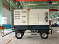 Générateurs diesel de type remorque 65 kVA, alternateur en cuivre, alimentés par un moteur réputé, 4 cylindres, système de refroidissement par eau, démarrage automatique