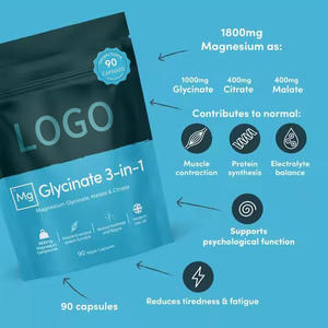 <span class=keywords><strong>Glycinate</strong></span> de magnésium végétalien 3-en-1 Capsules Soutient l'énergie et la santé des os <span class=keywords><strong>Glycinate</strong></span> de magnésium Malate Citrate Capsules - Product Image 2