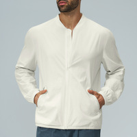 Blouson Bomber Homme Personnalisé OEM/ODM Sport Décontracté Automne à Fermeture Éclair Col Montant en Nylon Spandex Imprimé par Décharge Motif Uni