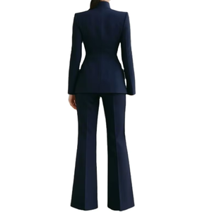 Conjunto de Traje de <span class=keywords><strong>Mujer</strong></span> Europeo y Americano 2026, Moderno, de Manga Larga, Color Sólido, con Bolsillo y Cierre de un Solo Botón - Product Image 6