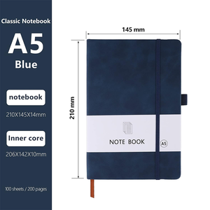 Carnet A5 en <span class=keywords><strong>cuir</strong></span> PU pour affaires, 100 feuilles, bloc-notes ligné, bloc-notes professionnel pour le bureau, papeterie exécutive, cadeau - Product Image 3