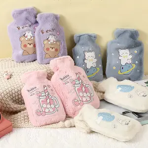 Heiß verkaufendes Baby im Winter niedlich 250ml 500ml 750ml warm kawaiii niedlich Plüsch Kaninchen Bart Heißwasser beutel