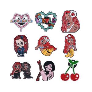 Commercio all'ingrosso di alta qualità Oem e Odm <span class=keywords><strong>Karol</strong></span> G BADGE personalizzato metallo morbido duro spilla Manana Sera Bonito spille smaltate per i vestiti - Product Image 1