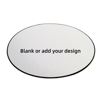 Tapis de souris circulaire personnalisé avec impression couleur intégrale, motif anime mignon, design gaufre, logo personnalisé et bordure cousue