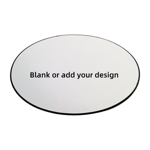 Tapis de souris personnalisé avec impression couleur, logo sur mesure, motif gourmand amusant, design gaufre, tapis de souris circulaire avec bordure cousue - Product Image 3