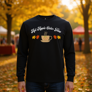 T-shirt à manches longues Hot Apple Cider Time Fall Festival Autumn - Product Image 3