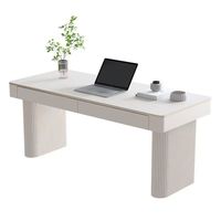 Bureau de consultation médicale moderne et simple, bureau d'étude et d'écriture pour chambre à coucher, bureau d'apprentissage et d'ordinateur en métal durable avec surface en marbre