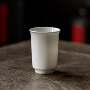 Taza de té de porcelana blanca hecha a mano en Dehua, color sólido, cerámica pura para té Gongfu, uso personal. - Product Image 1