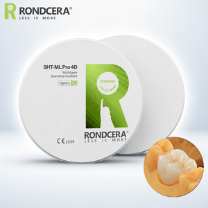 Rondcera SHT-ML Pro 4D, Resina de Alta Resolución <span class=keywords><strong>para</strong></span> Modelos, Zirconia Multicapa de 6 Capas, 300MPa, <span class=keywords><strong>para</strong></span> Prótesis Parciales Fijas - Product Image 1