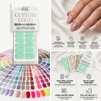 En gros, Wraps d'ongles en gel fins et brillants, sans UV, sans HEMA, couleur chair, qualité salon, tenue 14 jours, palette de couleurs unies, en vrac