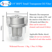Filtre à huile transparent FY YS de 1/4\", 3/8\", 1/2\", petit/moyen/grand filtre à huile transparent pour brûleur diesel industriel