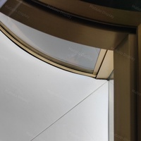 Comptoir de présentation de bijoux en verre rond de luxe personnalisé avec éclairage LED, îlot central, vitrine modulaire, table de présentation commerciale, kiosque à montres et bijoux