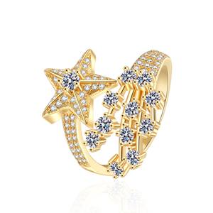 Bague Météore Entièrement Sertie de Diamants, Design Féminin, Motif Galactique Interstellaire, Design Classique Éblouissant et Doux, Bague Cadeau, Bijoux - Product Image 2