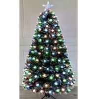 PVC-Weihnachtsbaum mit Lebensechten Kiefernnadeln, LED-Beleuchtung, Faltbarem Metallständer und Standfuß für Innenräume, Feiertagsdekoration, Wohnzimmer