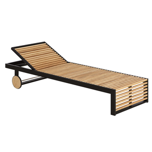 Chaise longue d'extérieur moderne pour le loisir, en bois imperméable, pour véranda, cour, piscine en plein air, bord <span class=keywords><strong>de</strong></span> mer, plage - pour bronzer - Product Image 6