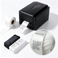 Imprimante industrielle à transfert thermique pour rubans de soie, 203-300 DPI, machine d'impression d'étiquettes de lavage pour étiquettes en satin