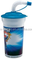 Gobelets à eau en plastique transparent 400ml, avec logo personnalisé, gobelets en plastique transparent avec paille, livraison gratuite