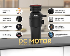 洁美电动空气开关厨余处理家用不锈钢连续水槽过载保护 - Product Image 2