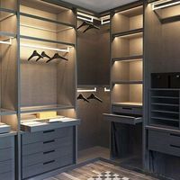 Armoire de rangement personnalisée en bois massif avec portes en verre trempé