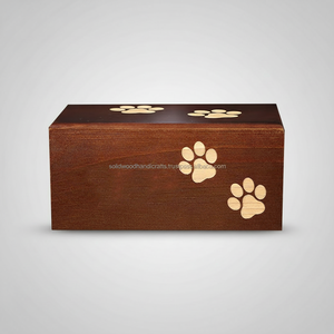 Caja de madera para urna funeraria hecha a mano para cenizas de mascotas Urnas de cremación de madera para cenizas de gatos y perros Urnas de palisandro a bajo precio - Product Image 1