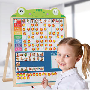 Tablero de recompensa de rana verde de dibujos animados, mesa de autodisciplina para niños, recompensa y castigo, pegatina de pared de madera - Product Image 2