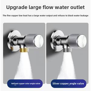 Válvula triangular de 4 vías de cobre para caliente y frío, válvula de parada de baño de rosca de latón para el hogar de doble uso, diseño moderno para hoteles - Product Image 4