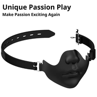 BDSM Bâillon buccal en silicone intégral, Balle de bondage buccal, Masque plug oral respirant réglable, Jouets sexuels pour jeu de rôle en couple