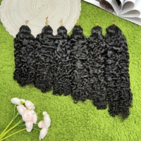 Ekstensi Rambut Manusia Keriting Burma Crochet, Rambut Crochet India Mentah yang Sudah Terpisah, Ekstensi Mikro Twist Keriting Lembut Berbulu