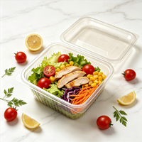 Boîtes à salade personnalisées de 125 ml à 1000 ml avec couvercle, type clamshell, faciles à emporter, en RPET de qualité alimentaire, transparentes, emballage alimentaire en blister coloré