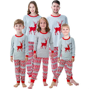 Pyjamas de Noël famille correspondant pyjamas de Noël tenues ensemble grand cerf de Noël imprimé doux pyjamas pyjamas de Noël - Product Image 1