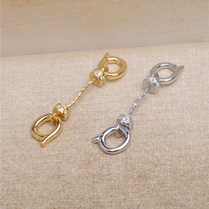 Wenchi S925 Plata China Universal DIY Accesorio Hecho a Mano Tapas de Cuentas de Doble Uso con Orificio Pasante 5496 Hebilla para Collar - Product Image 1