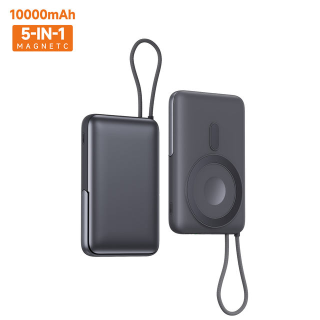 Mini 10000mAh Portable Electric Power Bank with New Design Built-in Magnetic Digital Display Type C Fast Charger