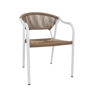 Foshan mobili in alluminio impermeabile impilabile in rattan tessuto sedia e pieghevole HPL tavolo per il ristorante bar bar uso caffetteria