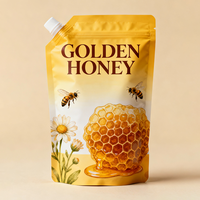 Pochettes à bec verseur personnalisables de qualité alimentaire en matériau composite multicouche MOPP/VMPET/PE pour purées/sauces, lait semi-fluide et gelée