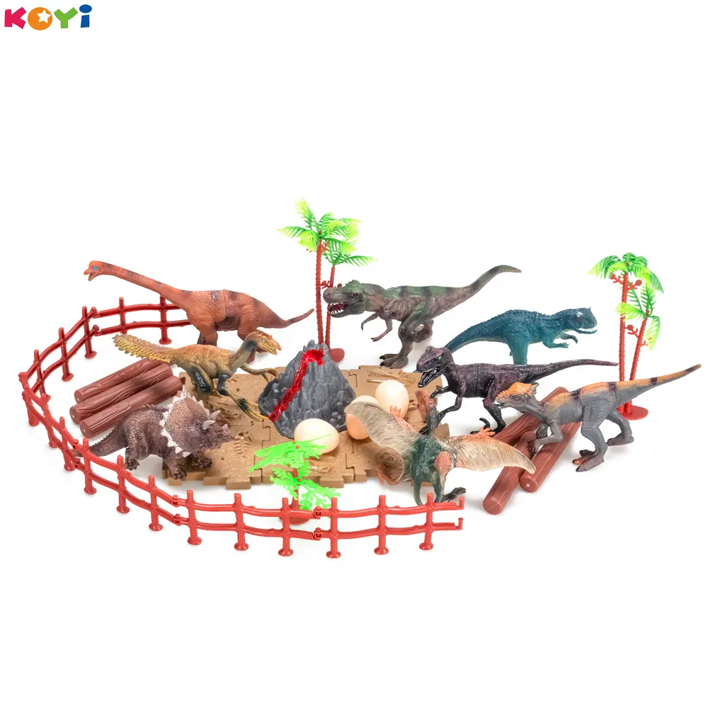 Nueva llegada niños juguetes conjunto Jurassic World dinosaurio figuritas 33 piezas PVC dinosaurio juguetes conjunto gran regalo para niños