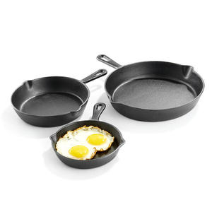 Padella da <span class=keywords><strong>Chef</strong></span> in Ghisa Antiaderente Pretrattata con Bordi Inclinati, 6/8/10 Pollici, Vendita all'Ingrosso dalla Fabbrica - Product Image 2