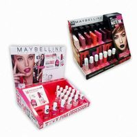 Benutzer definierte Ideen Make-up Marke Display Boden Pappe Regal Einzelhandel Lippenstift Arbeits platte kosmetische Hautpflege Produkt Rack Wimpern ständer