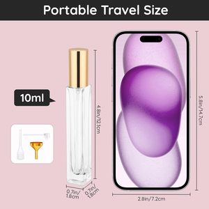 Atomizador de Perfume de 10ml 15ml, Botella de Vidrio Vacía para Viaje, Cuerpo Cuadrado, Serigrafía Dorada y Tapas de Madera, Logotipo Personalizado - Product Image 2