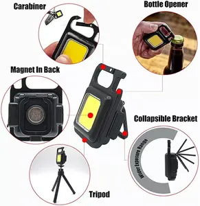 Ricaricabile 4 modalità di luce tasca portatile multifunzionale portatile di emergenza esterna Mini torcia Led portachiavi luce