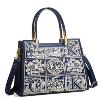 Sac à main pour femme de luxe décontracté, sac bandoulière messager en PU avec broderie imperméable et fermeture éclair, OEM ODM de haute qualité 2027