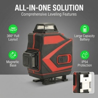 Niveau laser 3D professionnel industriel et DIY, 16 lignes croisées auto-nivelantes verticales et horizontales, pointeur laser vert 50m, kit d'outils OEM